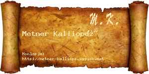 Metner Kalliopé névjegykártya